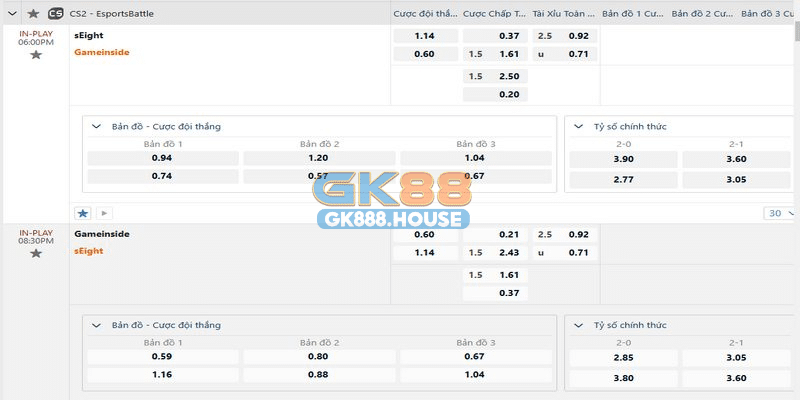 GK88 Counter - Strike (CS) có đa dạng trận đấu