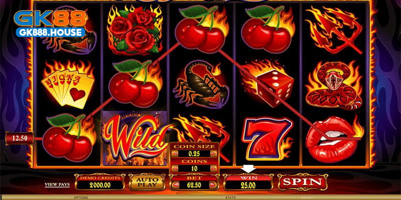 Diễn biến 1 lượt chơi Hot little Devil Slot Game