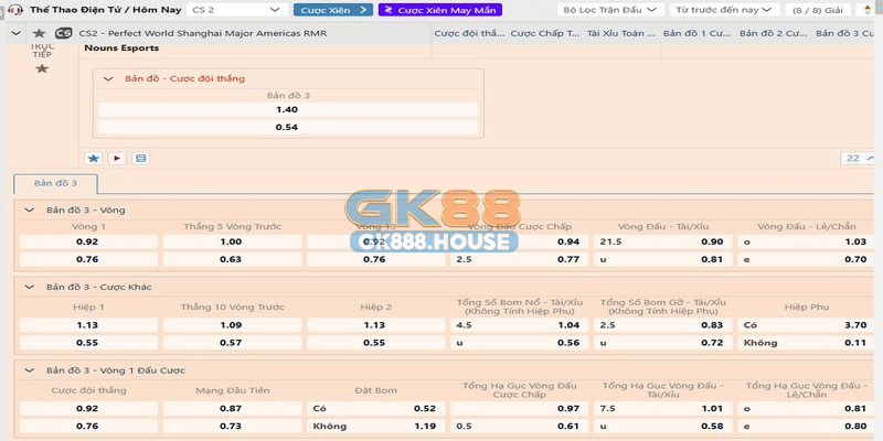 GK88 Counter - Strike (CS) cho phép cược đội thắng